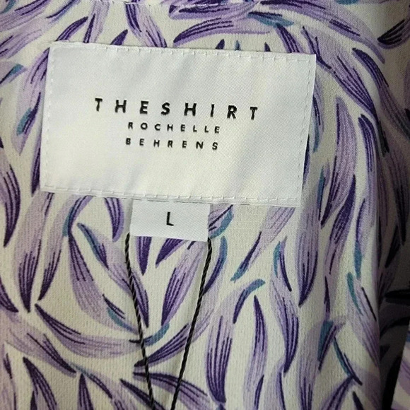 Rochelle Behrens The shirt Long Sleeve Print Ruffle Office Career Casual… - Picture 7 of 10